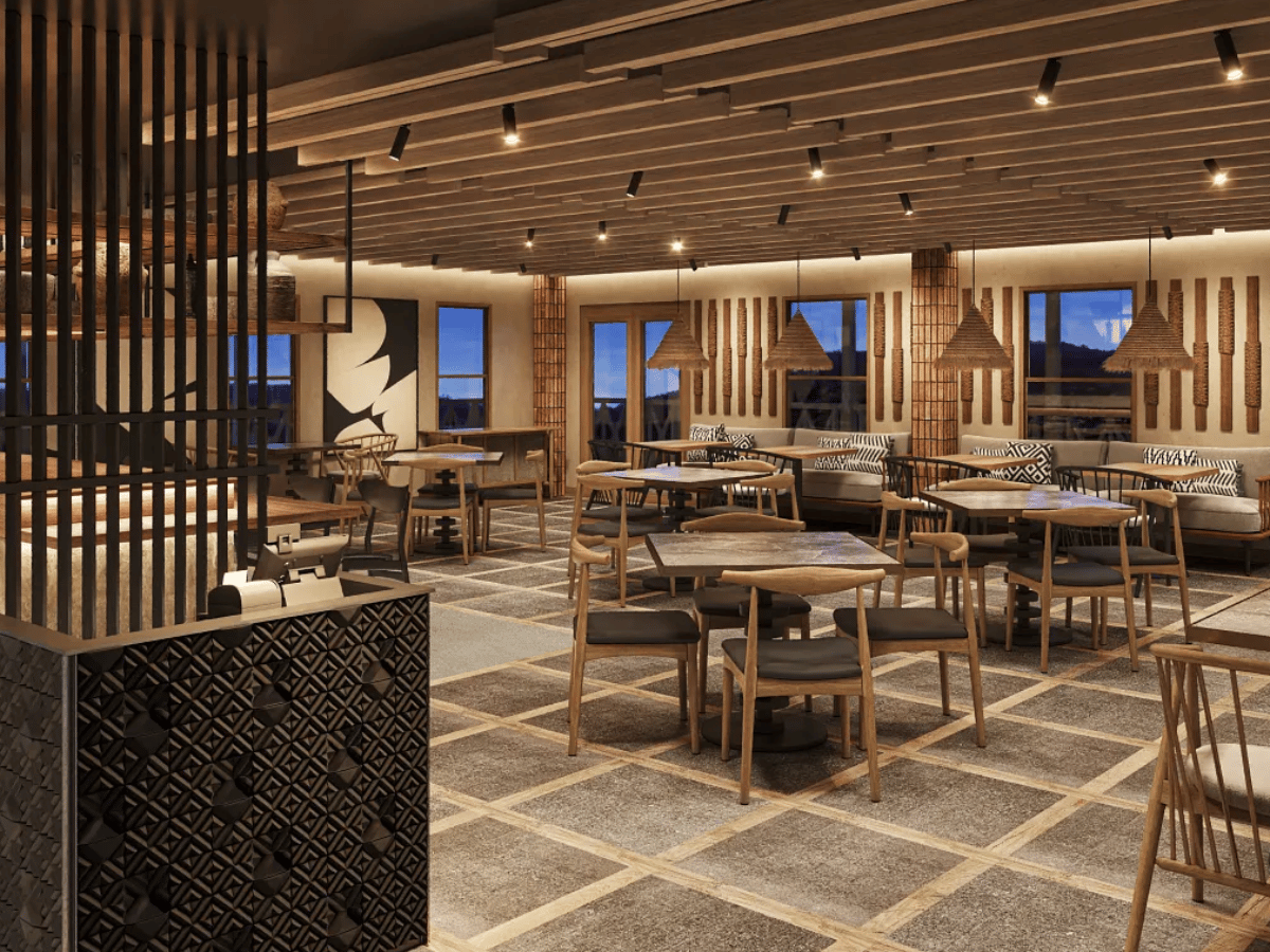 Meraki Mediterranean-Asian waterfront restaurant with sushi bar and elegant evening ambiance